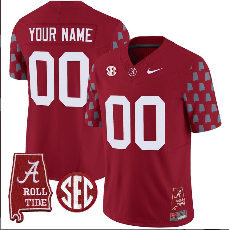 Youth  Alabama Crimson Tide Vapor Limited Custom red 2024 Nike NCAA Jersey